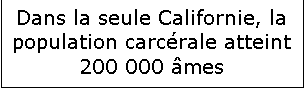 Zone de Texte: Dans la seule Californie, la population carc�rale atteint 200 000 �mes